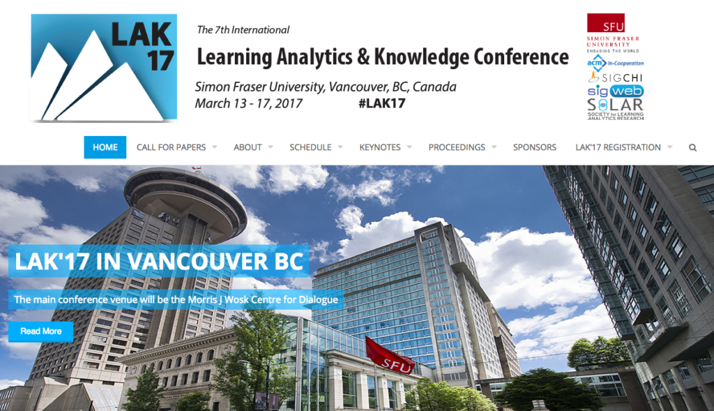 LAK'17 Learning Analytics & Knowledge Conference 